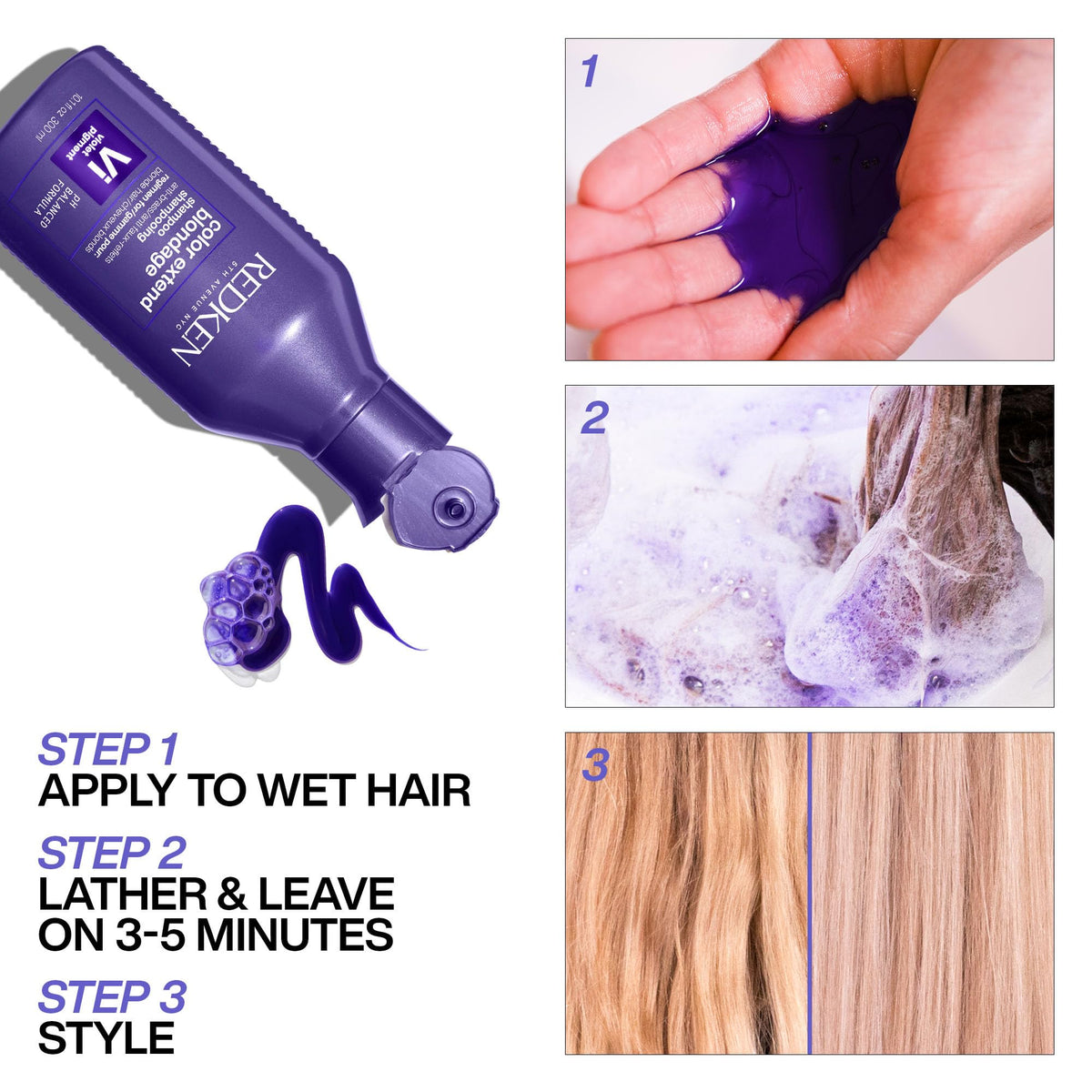 Redken Blondage Purple Shampoo packaging details