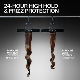 Redken Control Hair Spray 28 in a bathroom setting