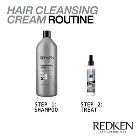 Redken Detox Hair Cleansing Cream Shampoo in a bathroom setting