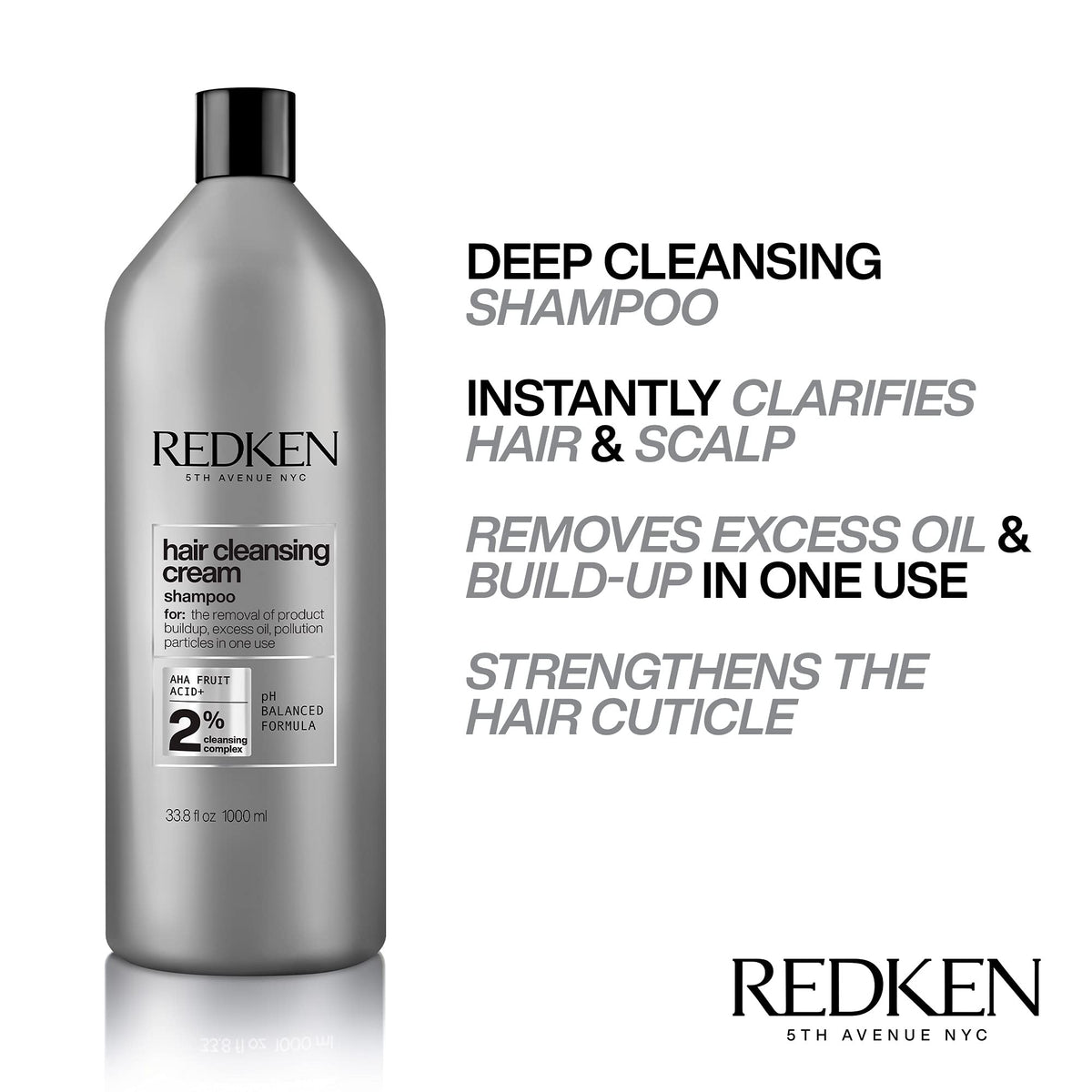 Redken Detox Hair Cleansing Cream Shampoo side view showing packaging details
