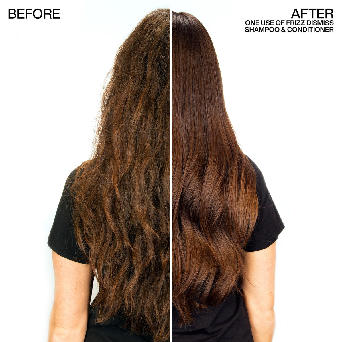 Redken Frizz Dismiss Shampoo with conditioner on a shelf