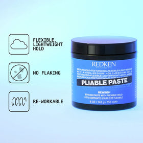 Redken Pliable Styling Paste 200g lid close-up