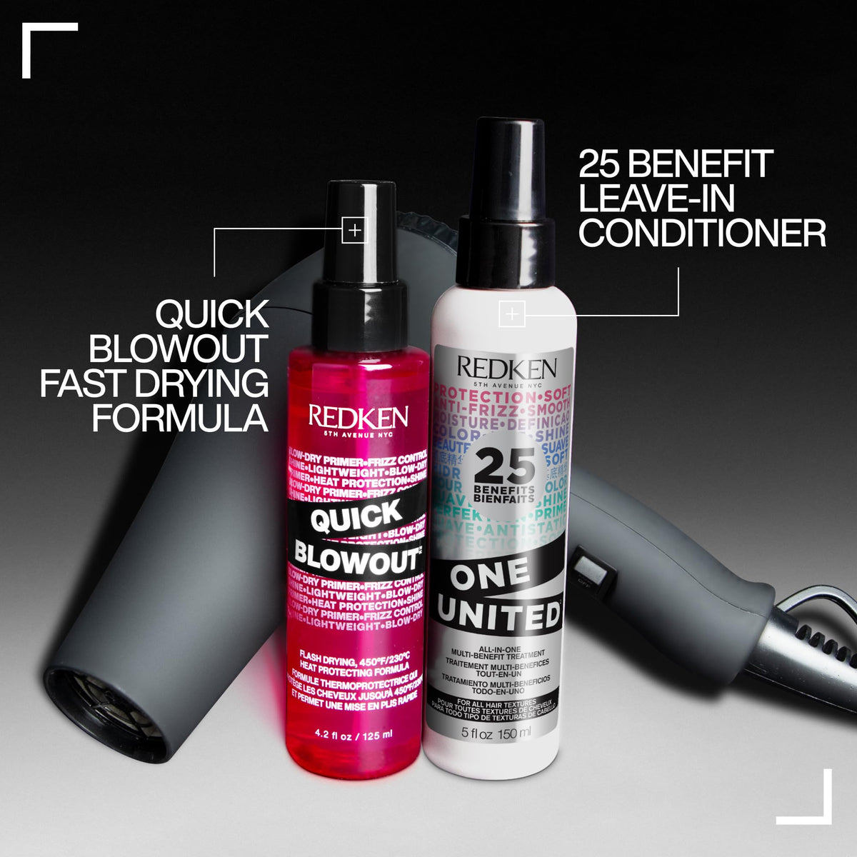 Redken Quick Blowout Heat Protectant Spray packaging details