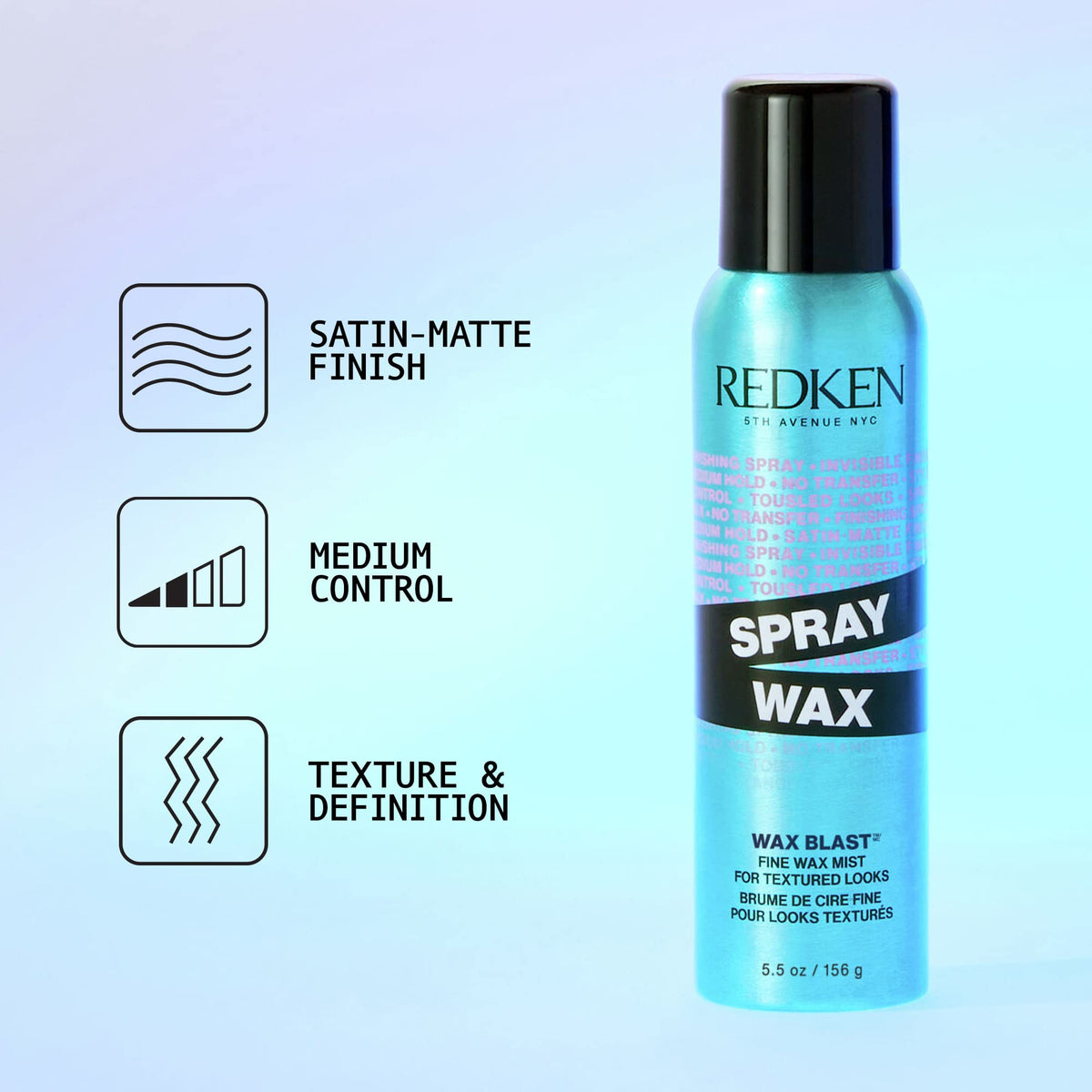 Redken Spray Wax Invisible Texture Mist 5.5 Oz back view