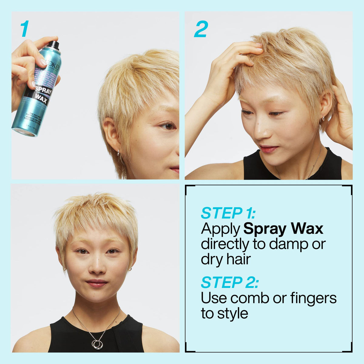 Redken Spray Wax Invisible Texture Mist 5.5 Oz on a styling table