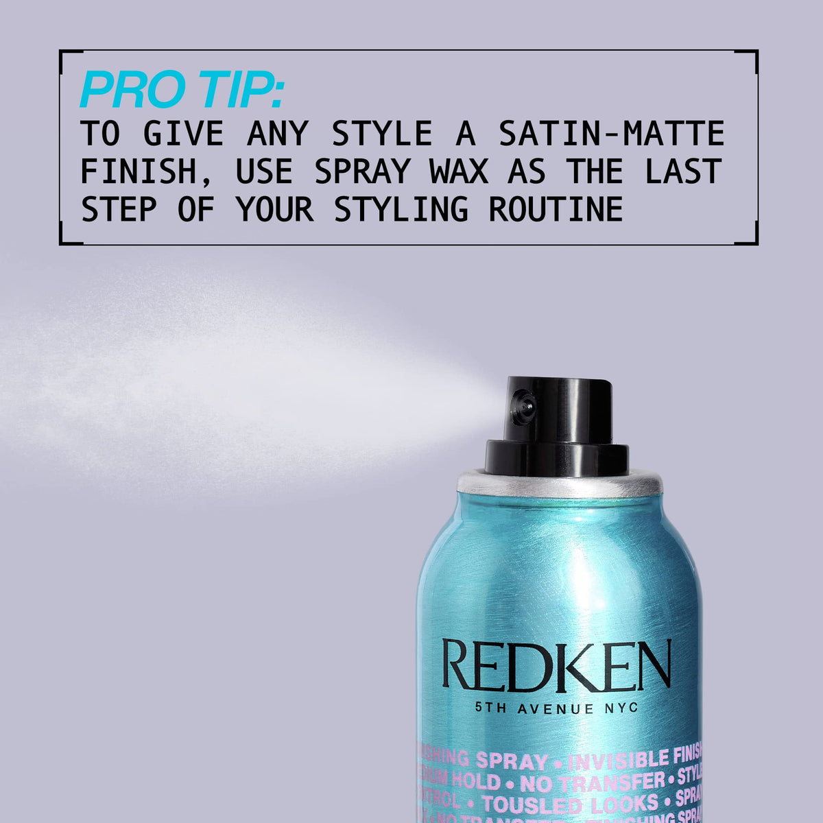 Redken Spray Wax Invisible Texture Mist 5.5 Oz showing product dimensions