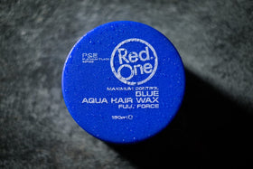 Redone Aqua Hair Wax Blue applied to hair