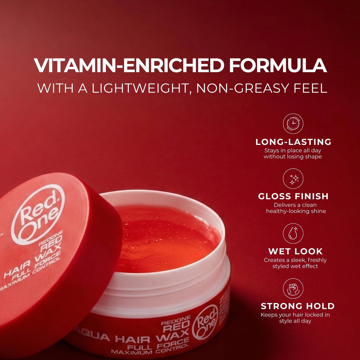 Redone Hair Wax Red 150ml jar side view