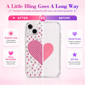 Redtwo rhinestones applied on a phone case for a sparkling effect
