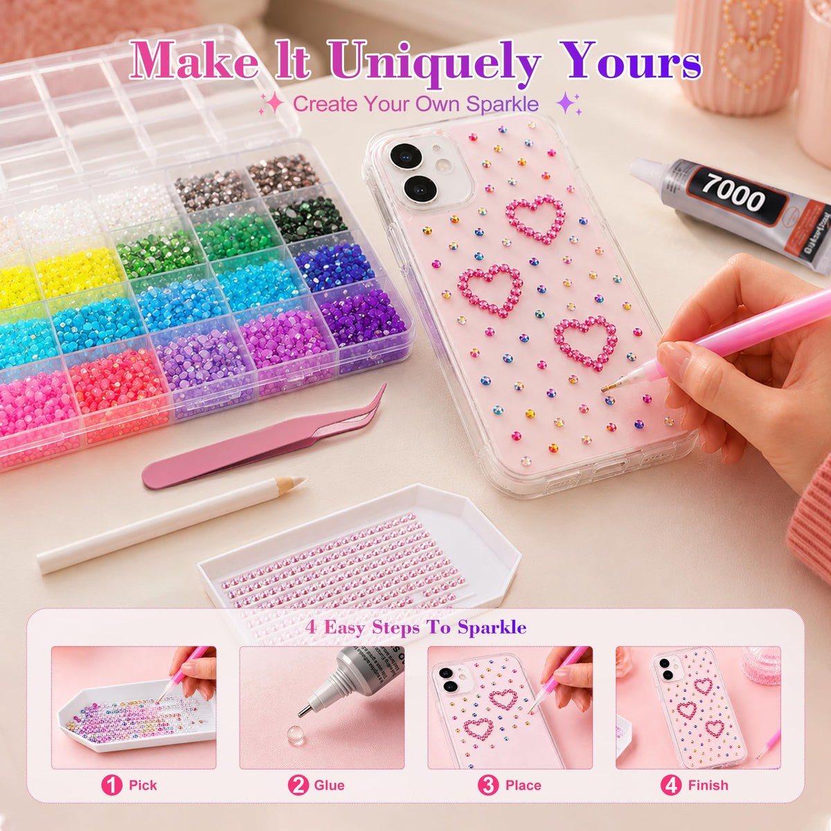Redtwo rhinestones kit with all components displayed together