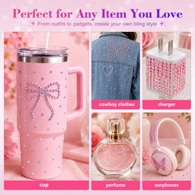 Redtwo rhinestones kit with tools and rhinestones in use