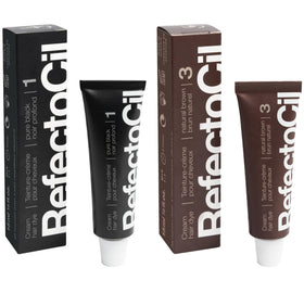 RefectoCil Cream Hair Dye 2-Pack - Black and Natural Brown front view