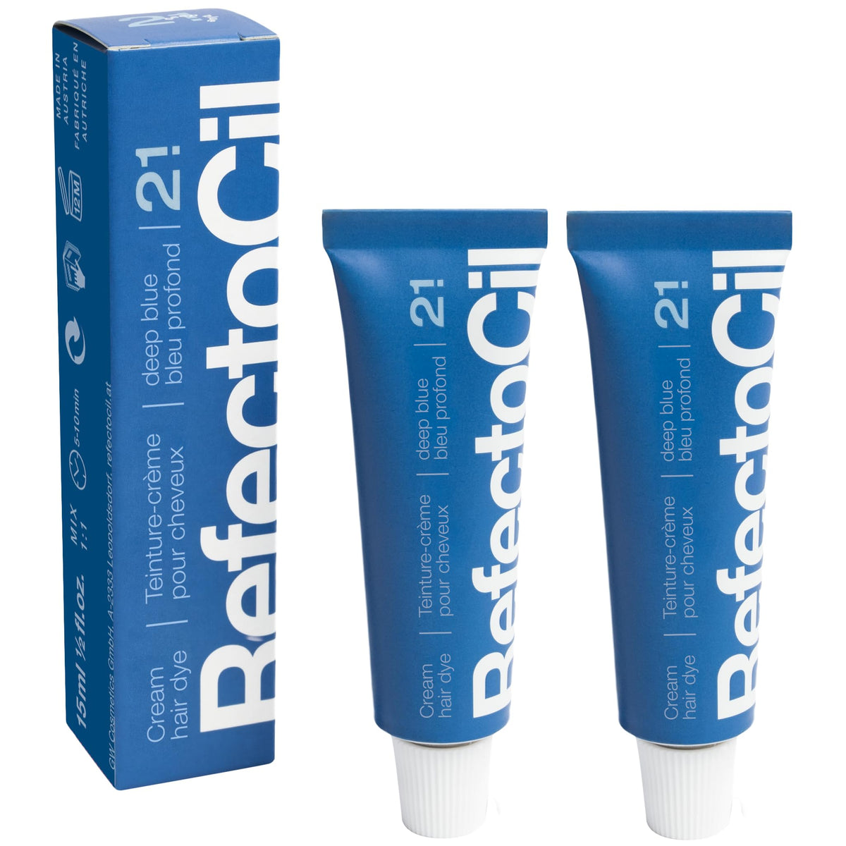 RefectoCil Cream Hair Dye 2-Pack Blue colour with packaging