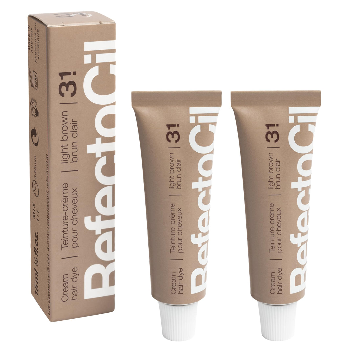 RefectoCil Cream Hair Dye 2-Pack Light Brown front view