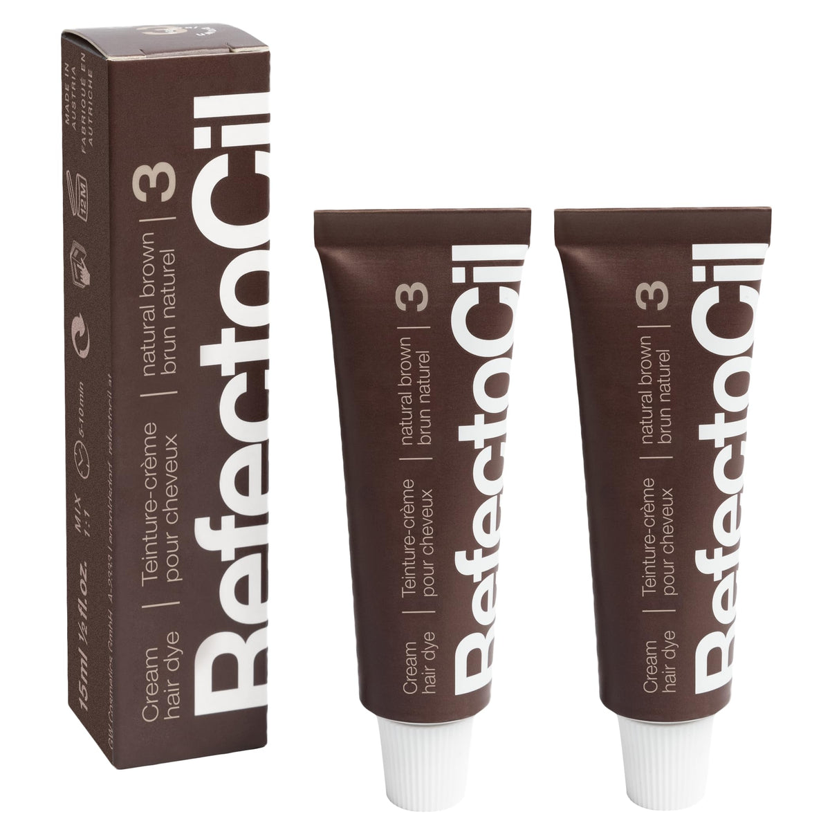 RefectoCil Cream Hair Dye Natural Brown #3 front view