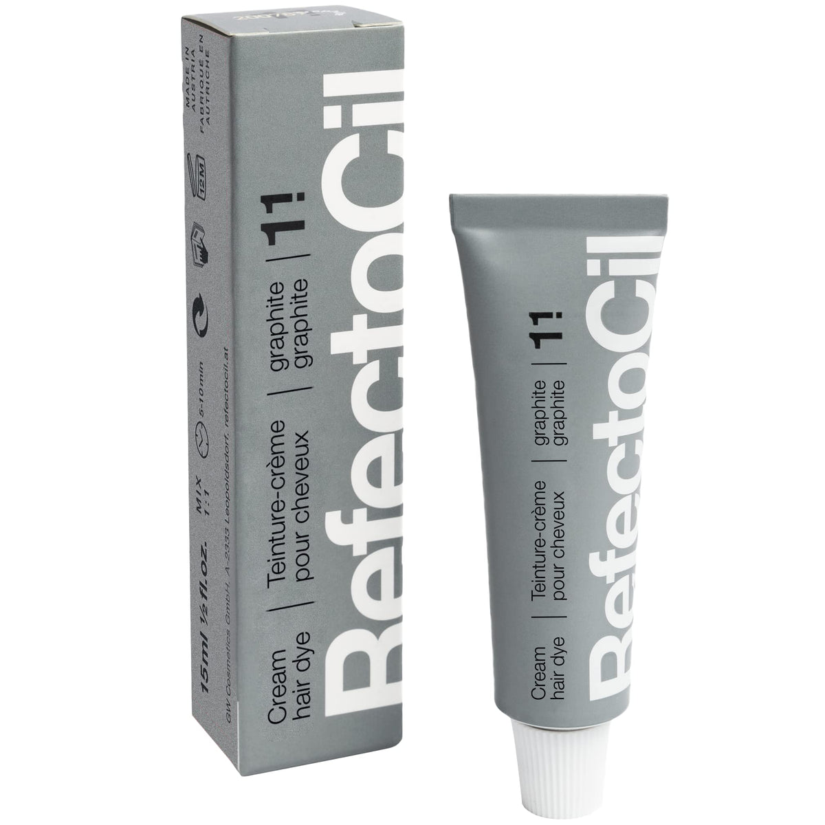 RefectoCil Hair Tinting Kit Graphite #1.1 packaging and instructions