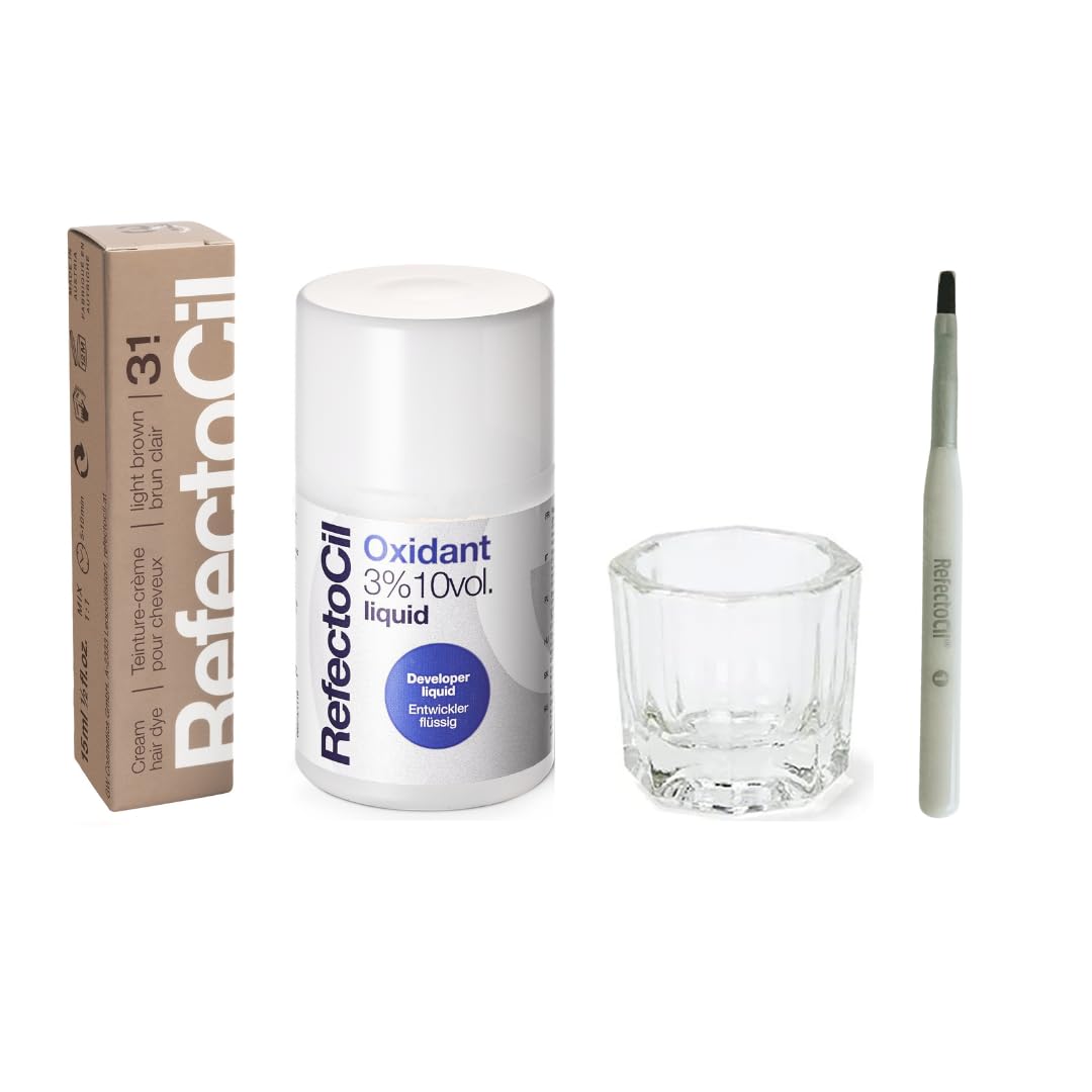 RefectoCil Hair Tinting Kit Light Brown cream dye and developer