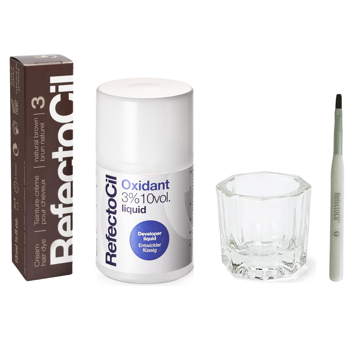 RefectoCil Hair Tinting Kit Natural Brown cream dye and developer