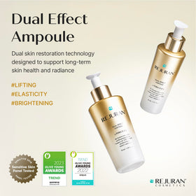 REJURAN Dual Effect Ampoule bottle close-up showing texture