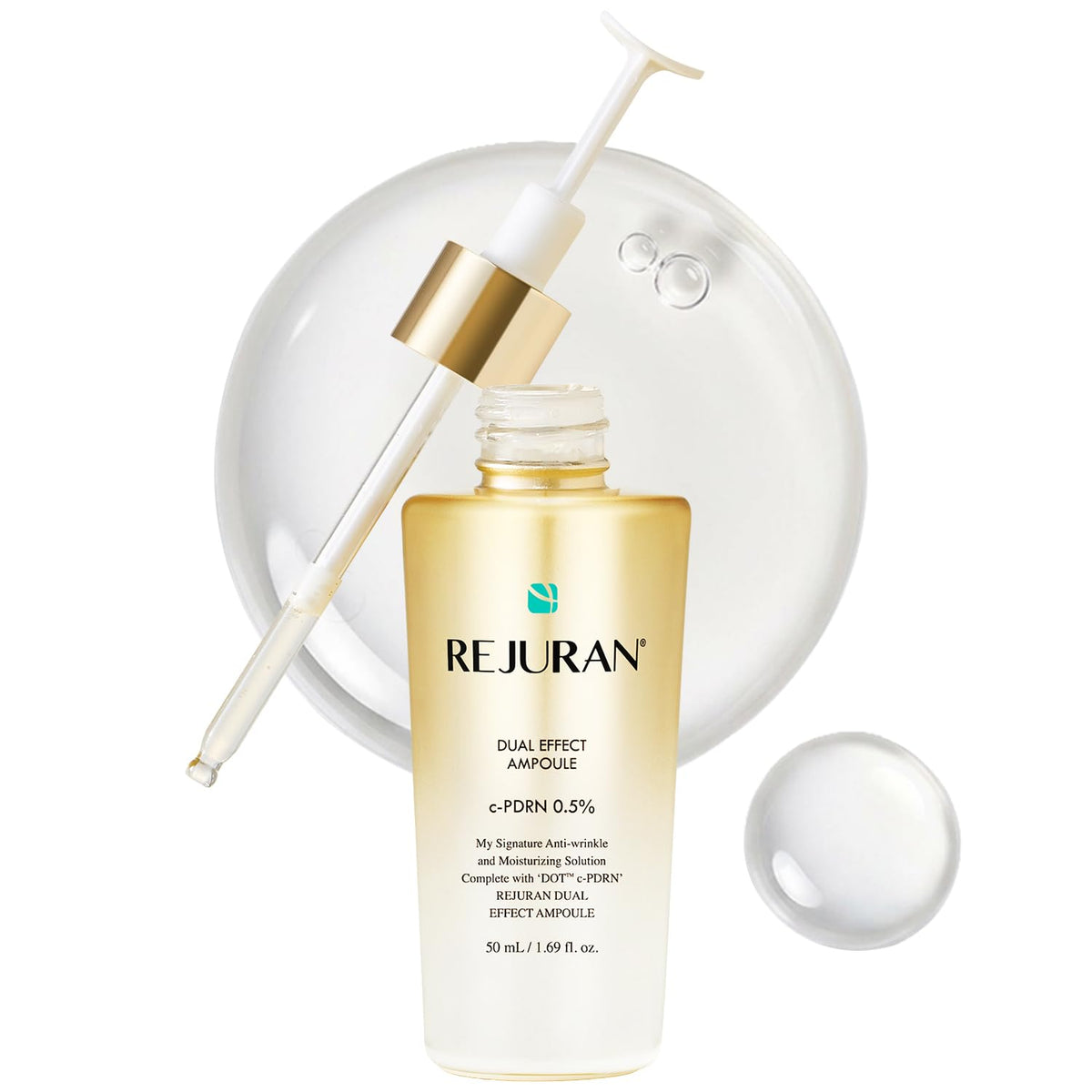 REJURAN Dual Effect Ampoule front view with packaging