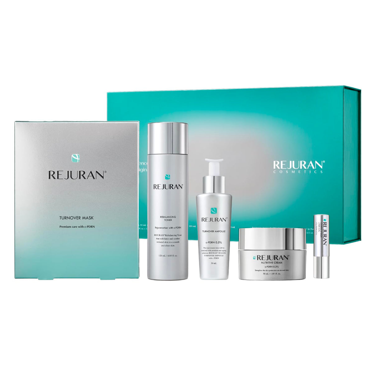 REJURAN Total Aesthetic Set c-PDRN 5-Piece Skincare Kit front view
