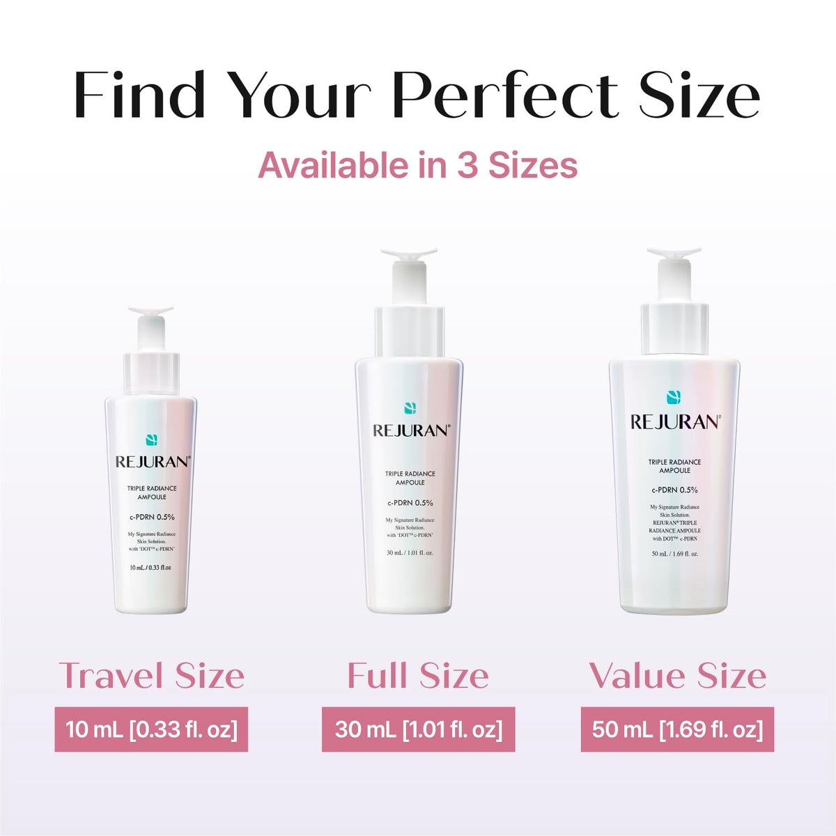 REJURAN Triple Radiance Ampoule with ingredients list