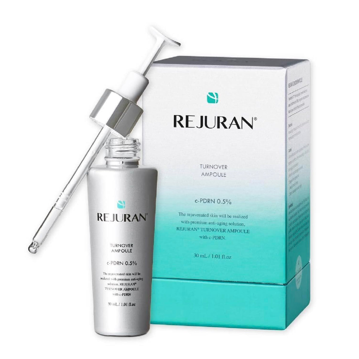 REJURAN Turnover Ampoule front view with packaging