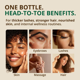 RejuveNaturals Castor Oil with lush green background