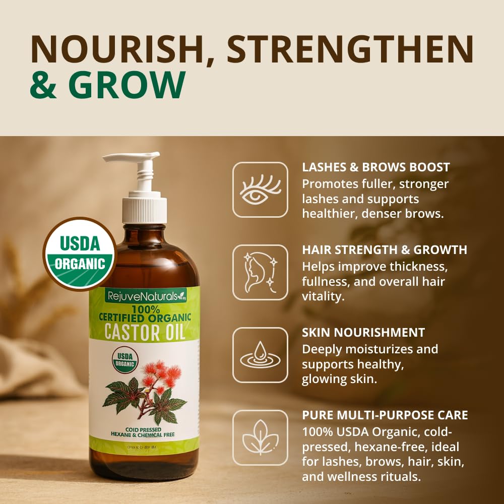 RejuveNaturals Organic Castor Oil label close-up