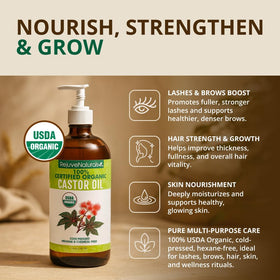 RejuveNaturals Organic Castor Oil label close-up