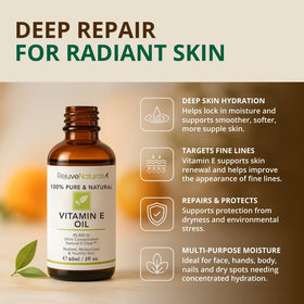 RejuveNaturals Vitamin E Oil bottle with label
