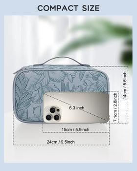 Relavel Cute Pink Makeup Bag bottom layer with mesh pockets