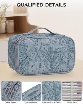 Relavel Cute Pink Makeup Bag side view showing portability