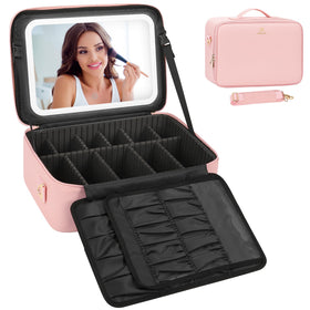 Relavel Large Makeup Case open showcasing storage space