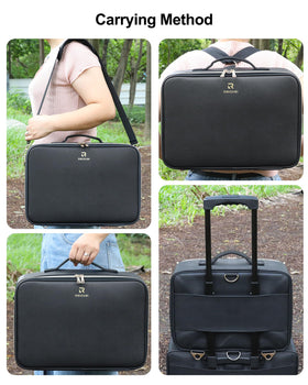Relavel Large Makeup Case showing brush storage panel