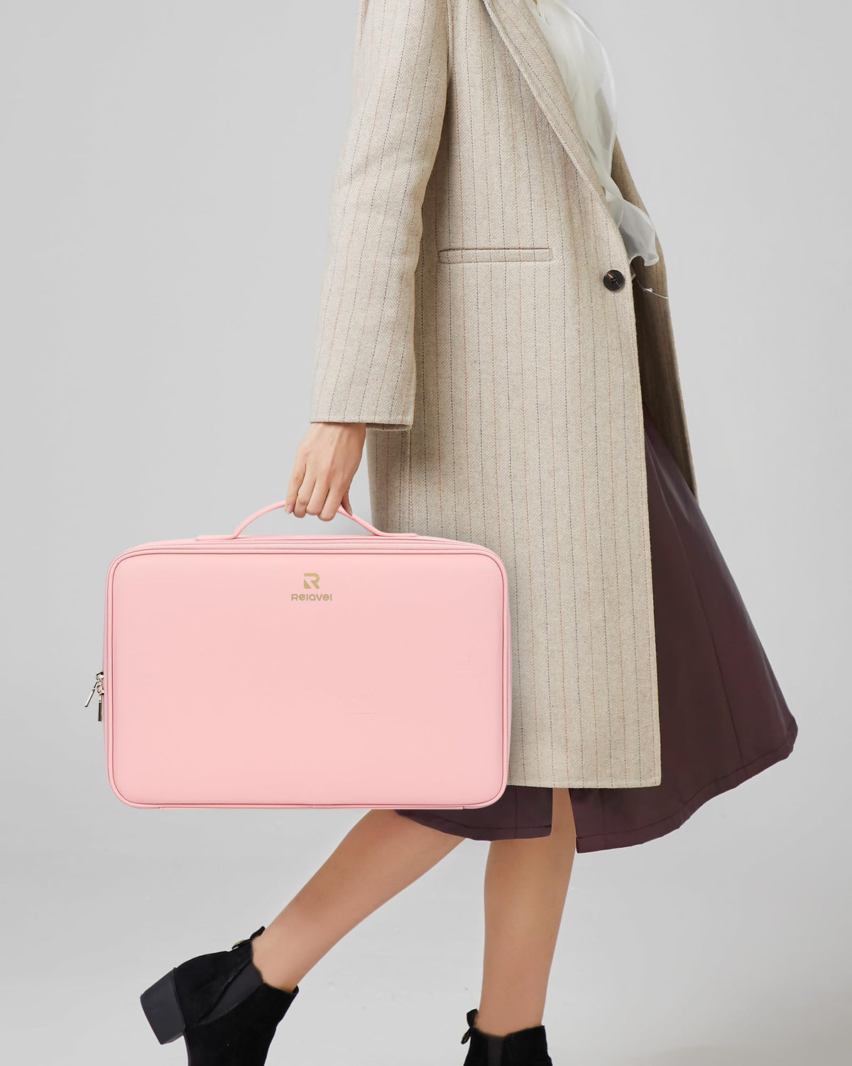 Relavel Large Makeup Case with brush board