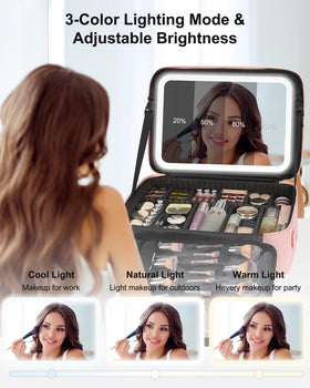 Relavel Large Makeup Case with straps for easy carrying