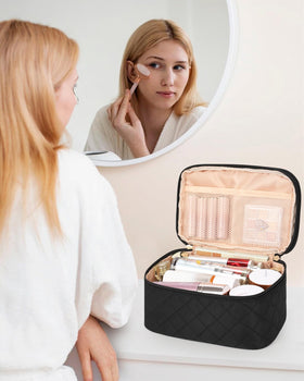 Relavel Large Travel Makeup Bag as a gift with ribbon
