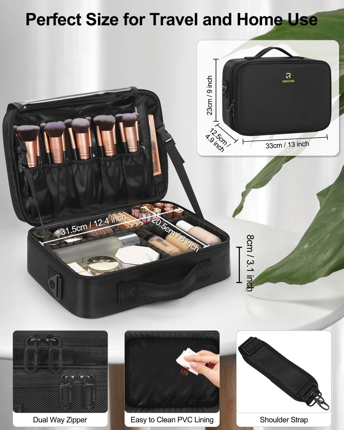 Relavel Makeup Bag lightweight design for travel