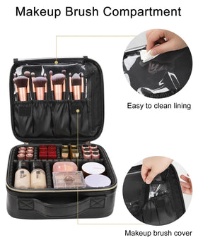 Relavel Makeup Bag open view with cosmetics inside