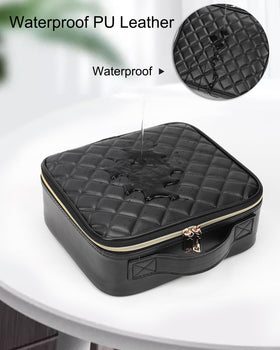 Relavel Makeup Bag showing waterproof interior