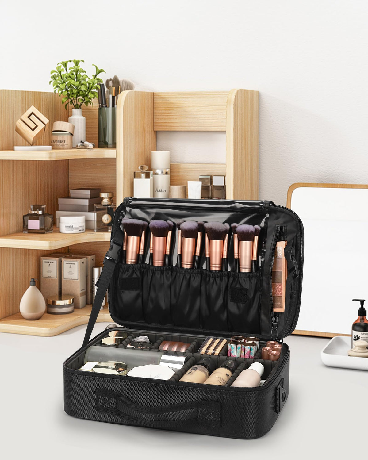 Relavel Makeup Bag waterproof and shockproof features