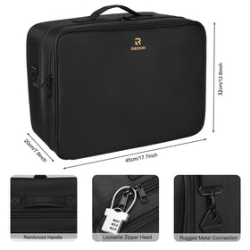 Relavel makeup case open showing brush storage