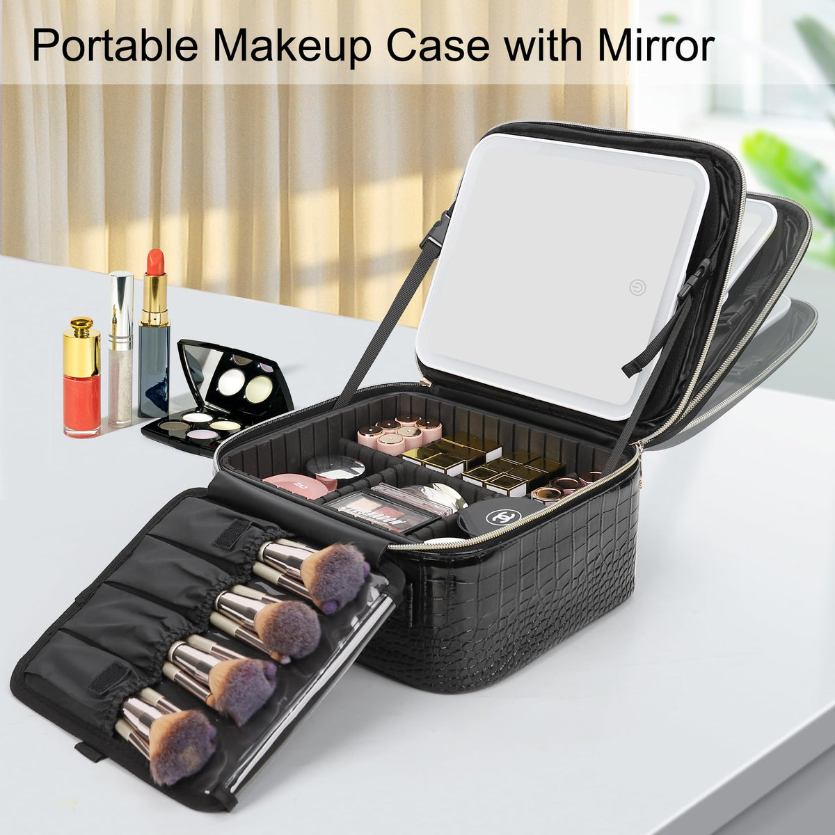 Relavel Makeup Train Case packaging and contents