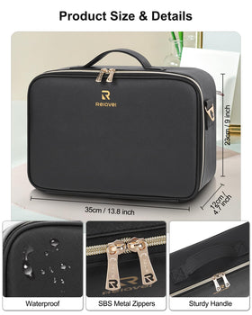 Relavel Makeup Train Case showing detachable LED mirror