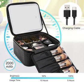 Relavel Makeup Train Case side view with zipper