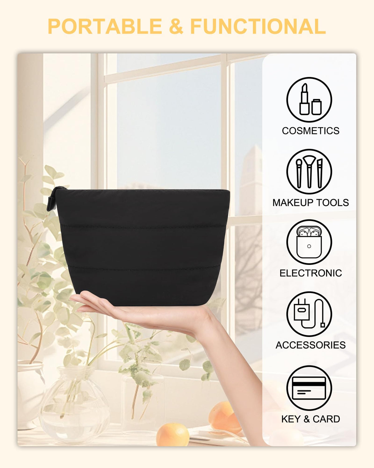 Relavel Mini Makeup Bag lifestyle scene on vanity