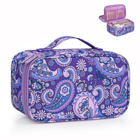 Relavel Small Floral Cosmetic Bag front view with floral design