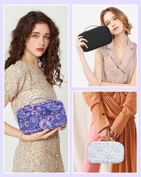 Relavel Small Floral Cosmetic Bag in lifestyle setting