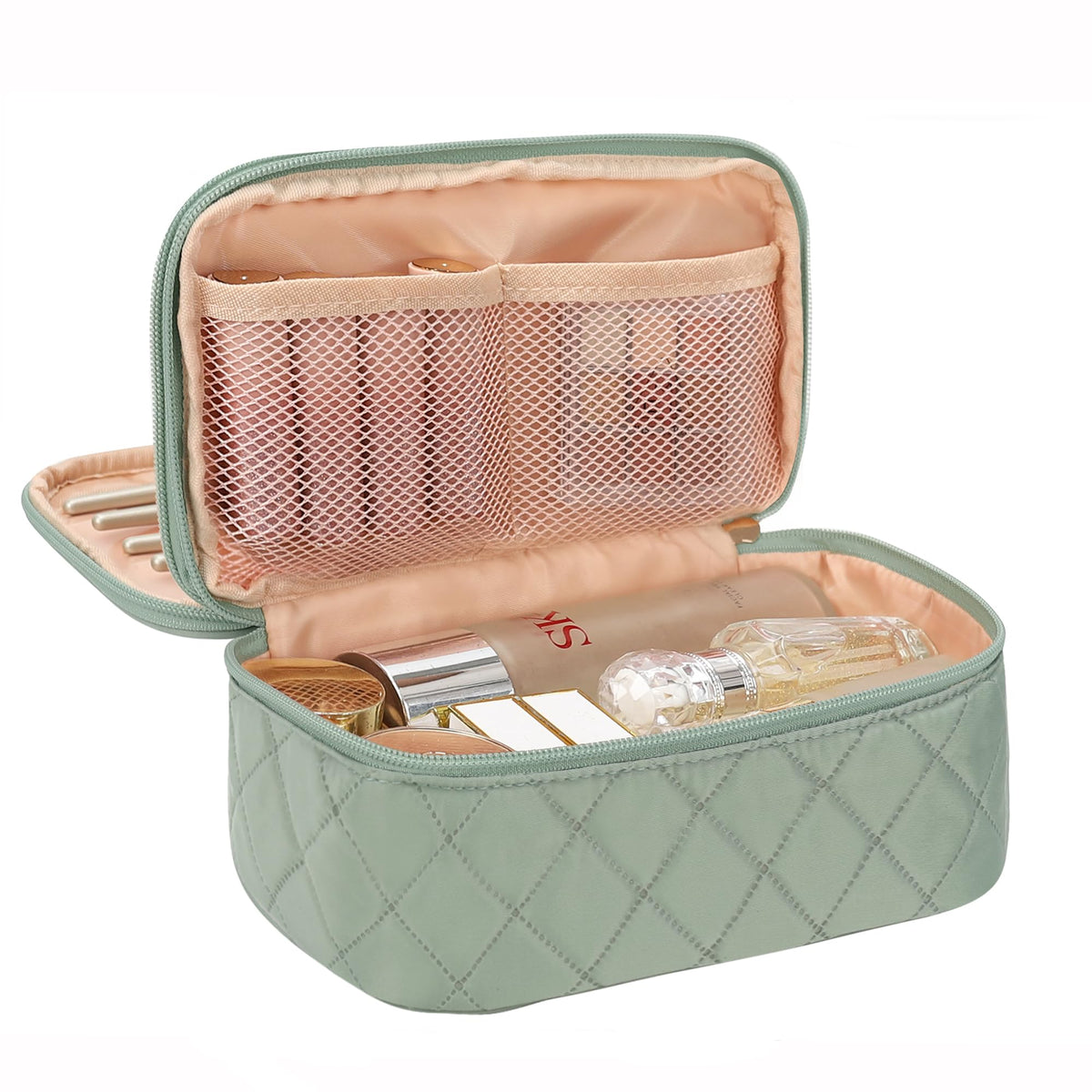 Relavel Small Makeup Bag front view in green